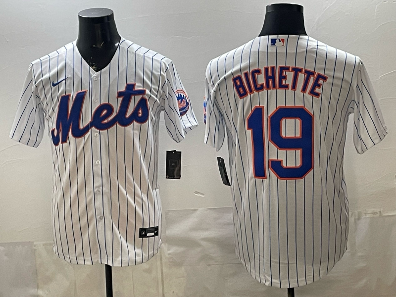 Men MLB New York Mets #19 Bo Bichette white Nike jersey 004->new york mets->MLB Jersey